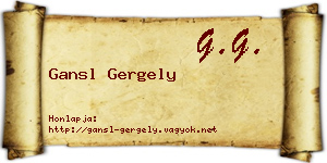 Gansl Gergely névjegykártya